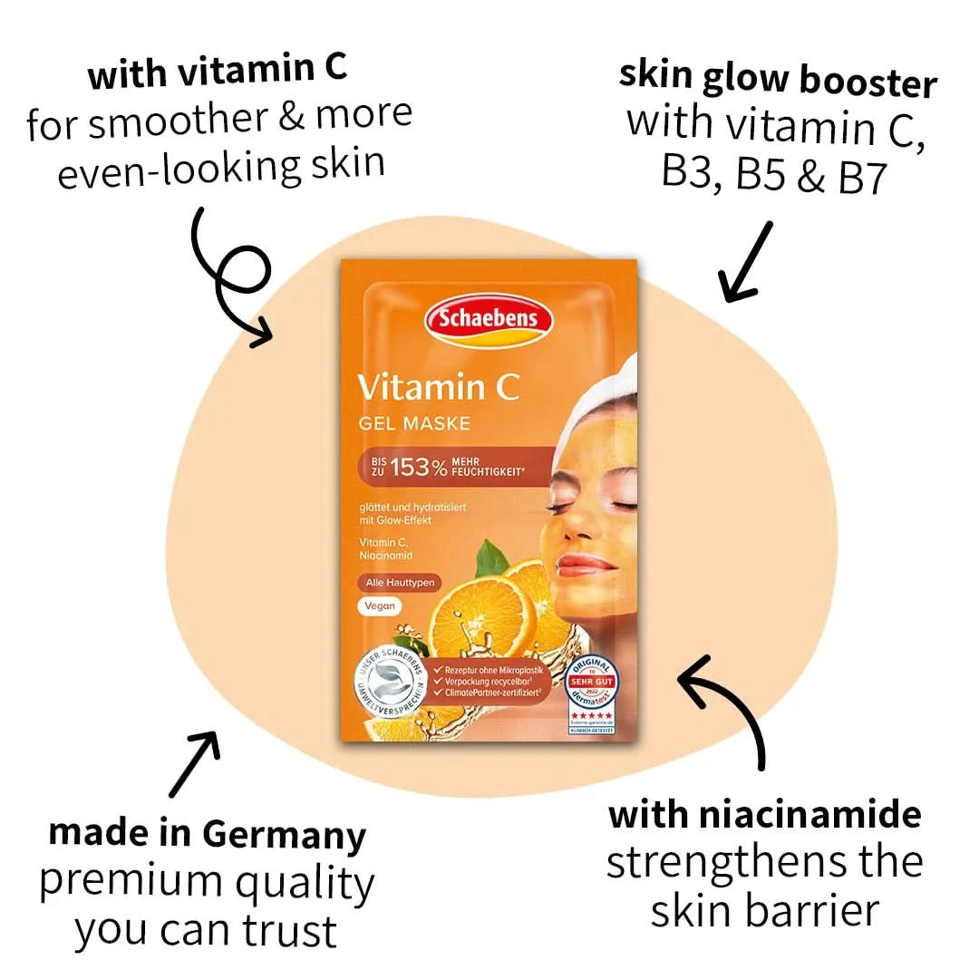 Schaebens Vitamin C + Niacinamide Gel Face Mask for a Radiant and Even Complexion
