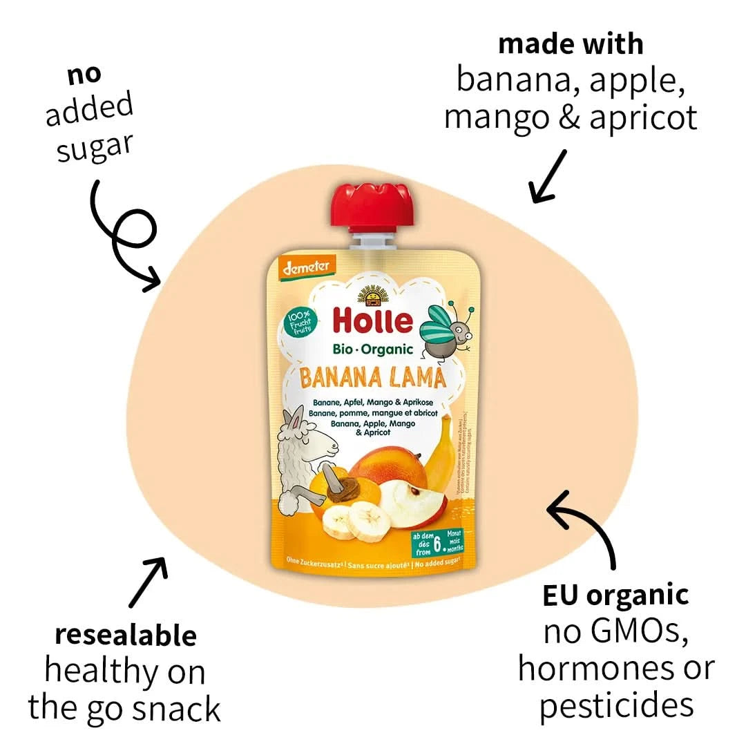 Holle Banana Lama– Organic Fruit Pouches 6+ months (100g)