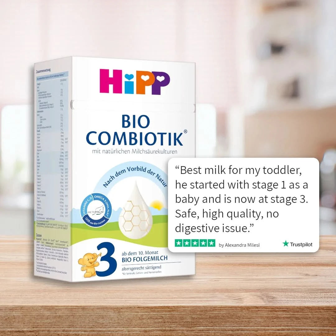 HiPP Combiotik Stage 3 – Organic Cow Milk Formula 10+ months, German Version (600g)