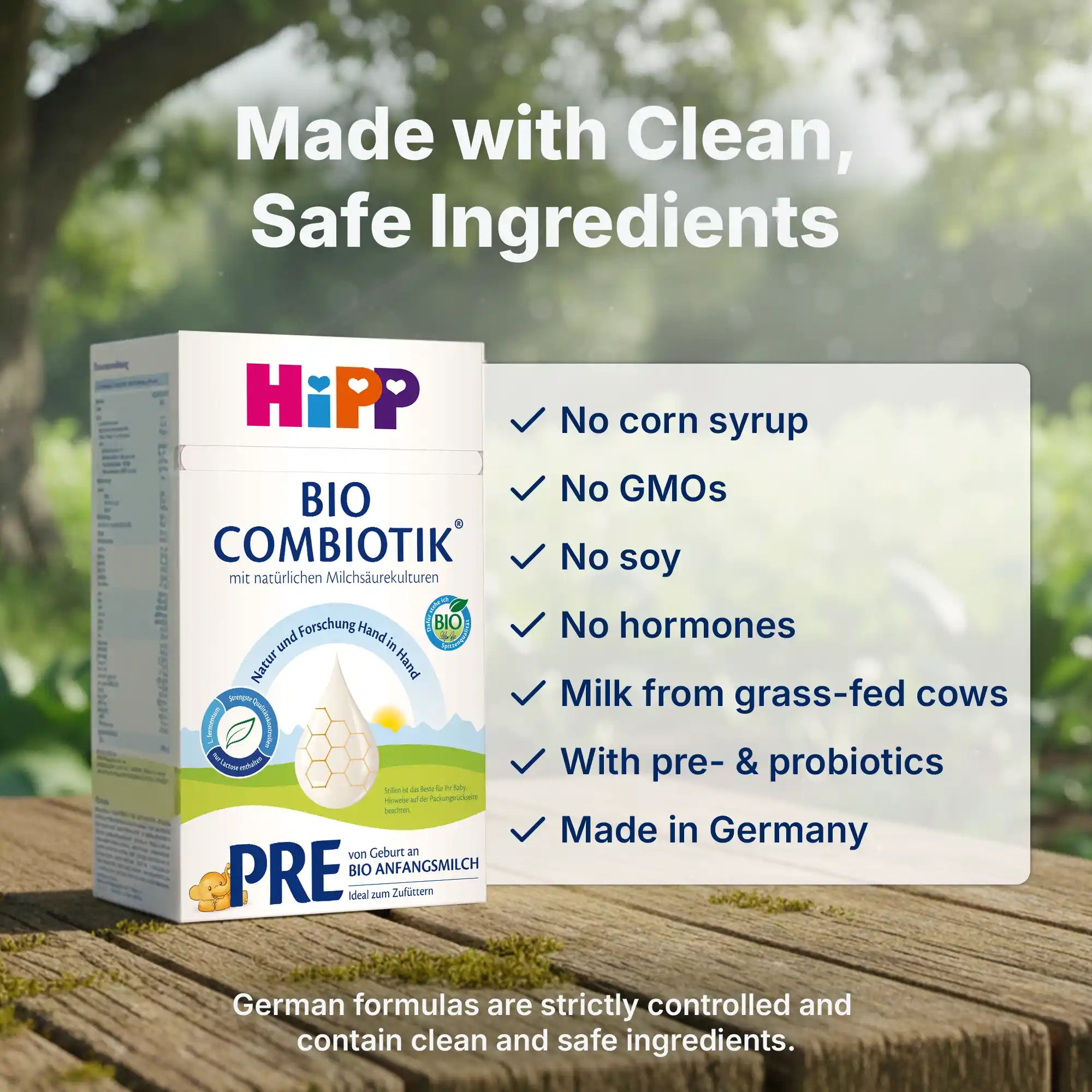 HiPP Combiotik PRE – Organic Cow Milk Formula 0-6 months, German Version (600g)