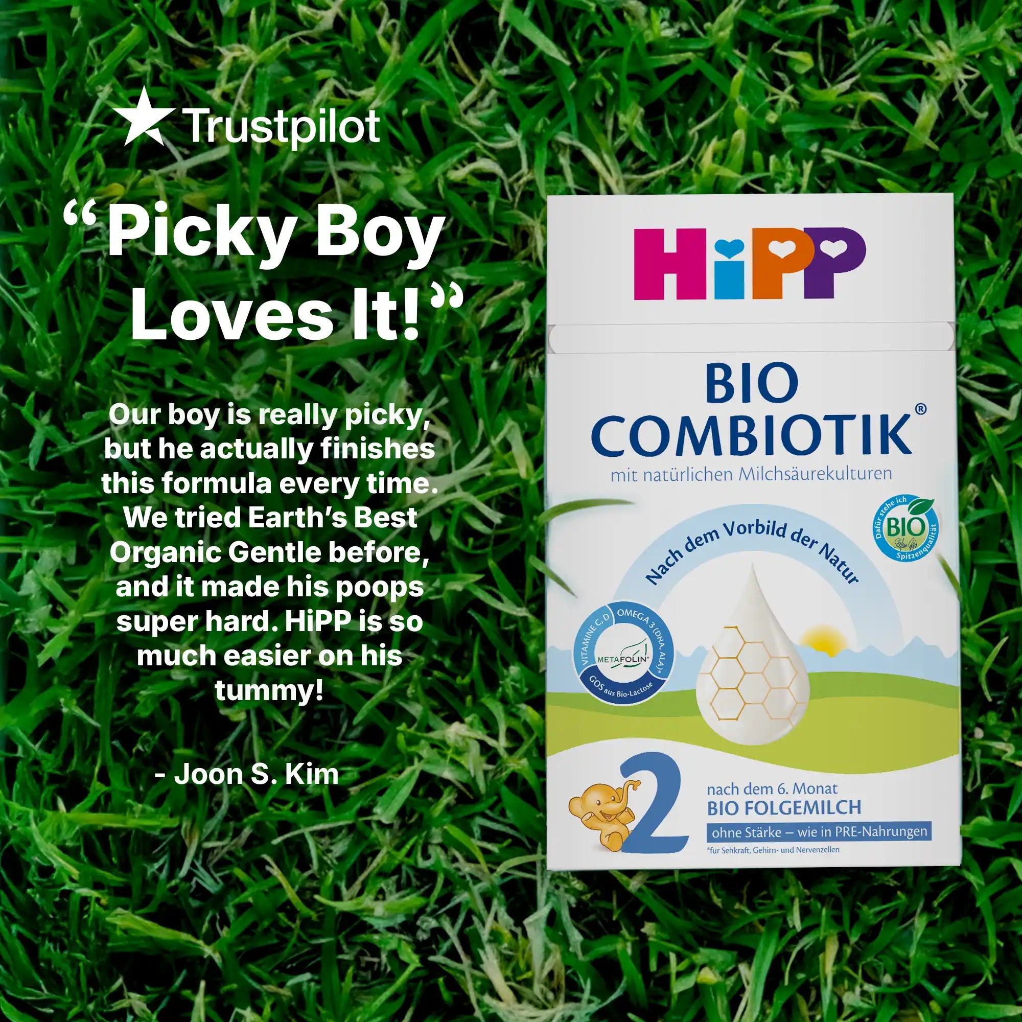 HiPP No Starch Combiotik Stage 2 – Organic Cow Milk Formula 6+ months, German Version (600g)
