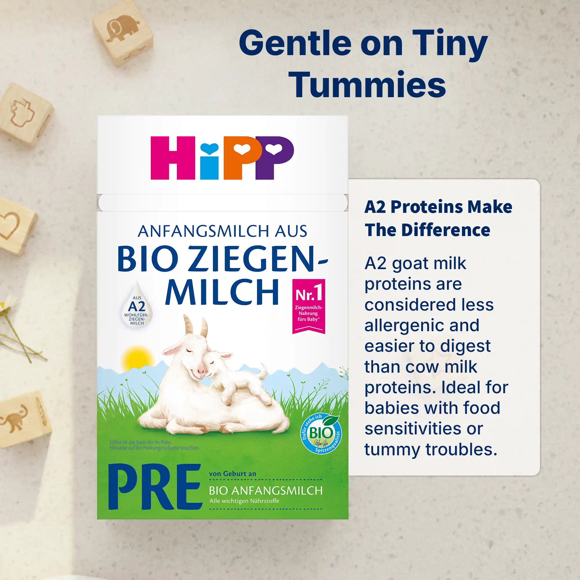 HiPP Goat PRE – Organic Goat Milk Formula 0-6 months, German Version (400g)