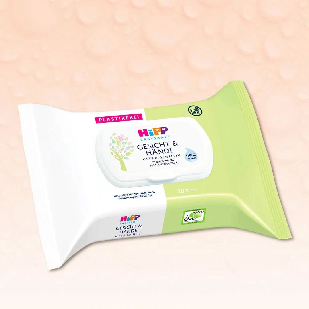 HiPP Face & Hand Wipes  – For Sensitive Baby Skin (20ct)