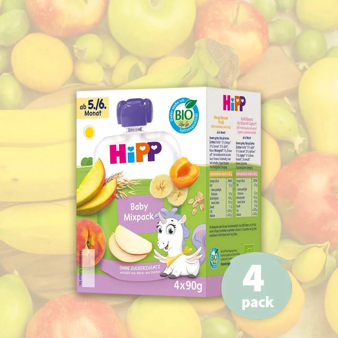 4x HiPP Mixpack - Organic Fruit Pouches 6+ months (90g)