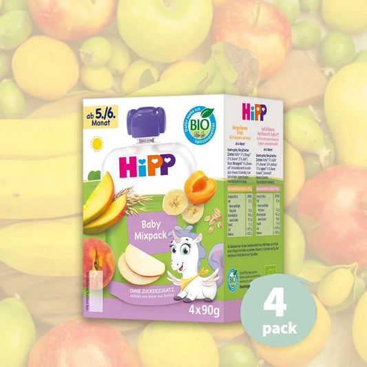 4x HiPP Mixpack - Organic Fruit Pouches 6+ months (90g)