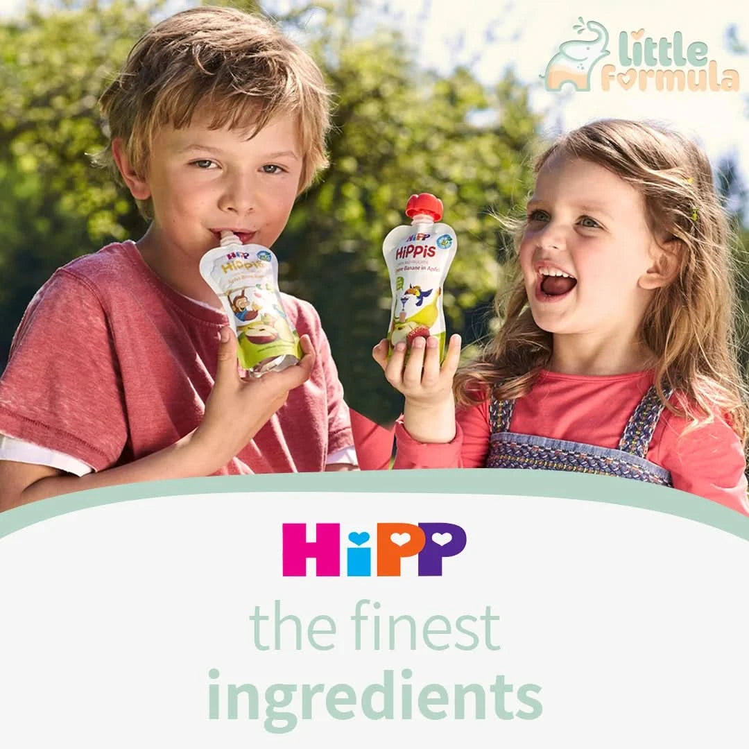 8x HiPP Strawberry Banana in Apple – Organic Fruit Pouches 12+ months (100g)