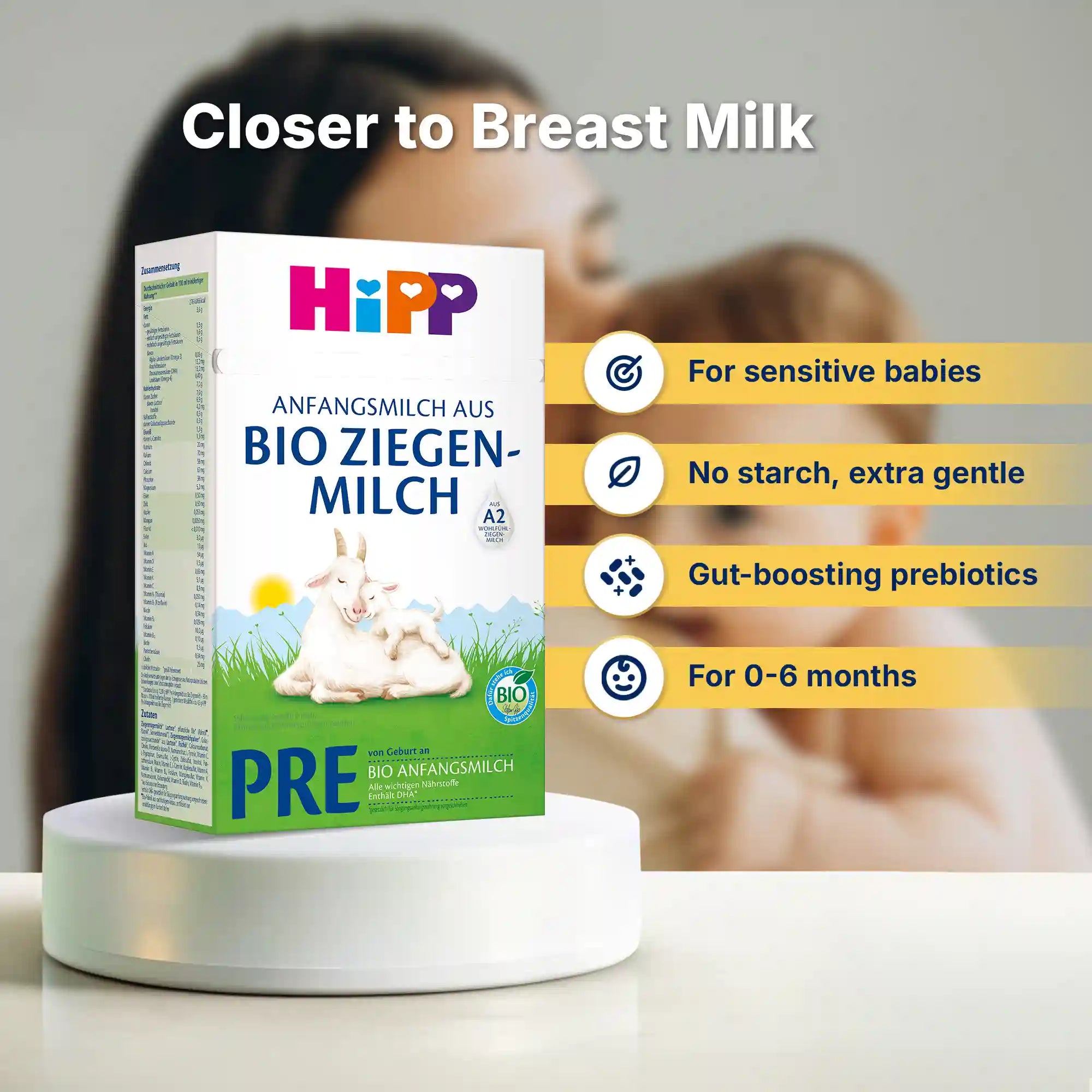 HiPP Goat PRE – Organic Goat Milk Formula 0-6 months, German Version (400g)