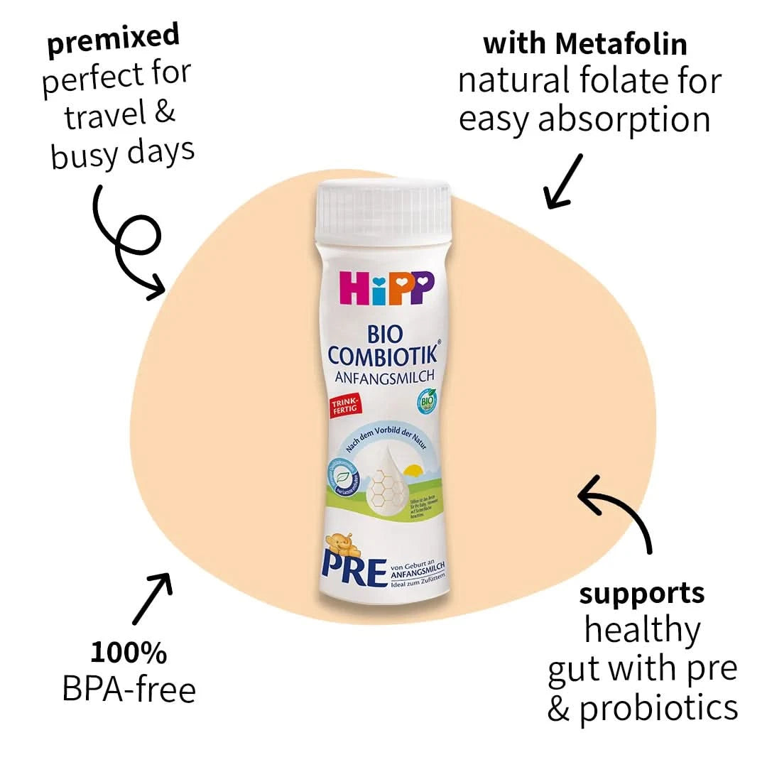 HiPP Combiotik PRE – Ready to Feed Formula 0-6 months, German Version (200ml)